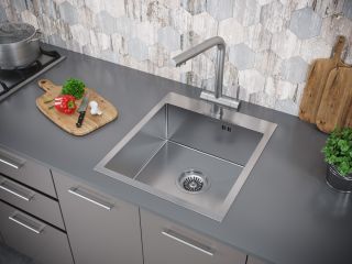 Мойка кухонная Paulmark Kroner PM214551-BS брашированная нержавеющая сталь